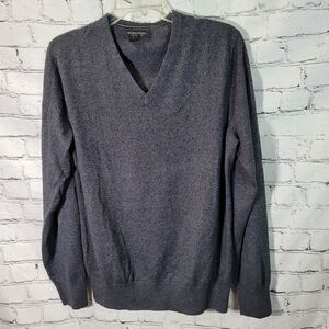Banana‎ Republic Sweater Mens Medium Gray Silk Cashmere Luxury Blend V-Neck